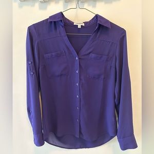 Purple Express Long Sleeve Button Up